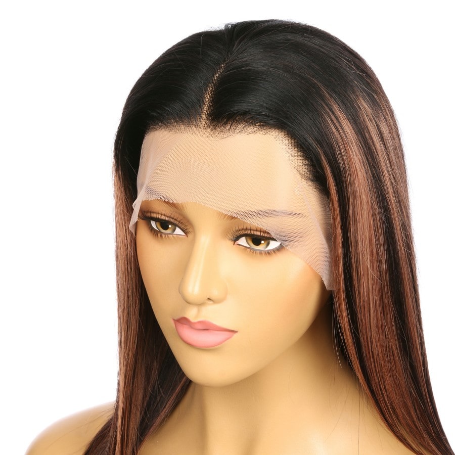 16" #1bt/30 Ombre Reddish Brown Remy Human Hair Short Wig 16inch