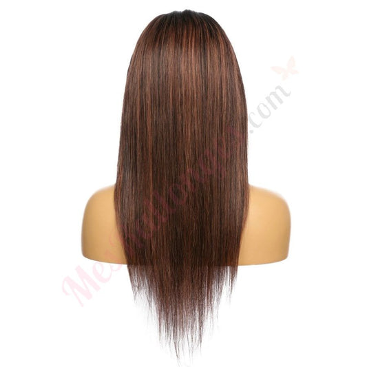16" #1bt/30 Ombre Reddish Brown Remy Human Hair Short Wig 16inch