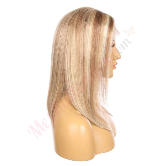 16" #8t/18/60/bob Rooted Mixed Blonde Remy Human Hair Short Wig 16inch, Square Cut Bob
