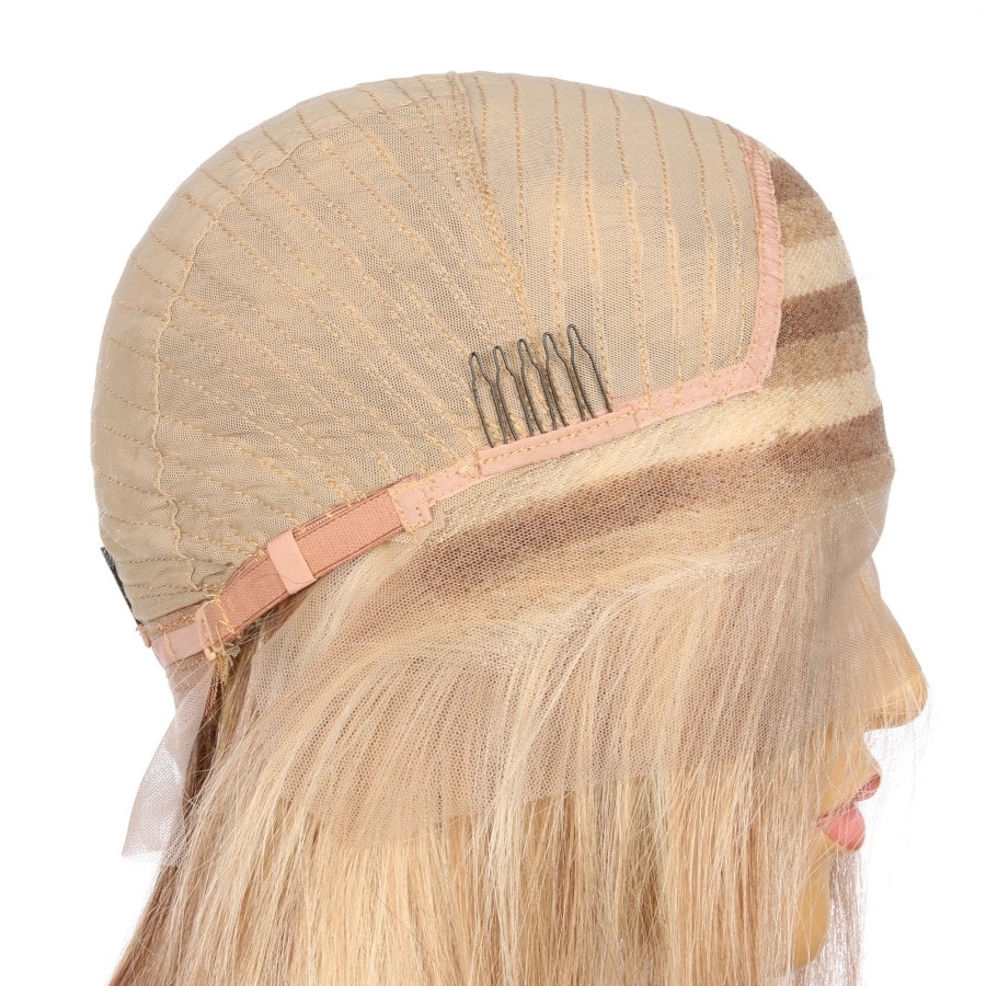 16" #8t/8/60 Rooted Mixed Blonde Remy Human Hair Short Wig 16inch