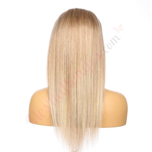 16" #8t/8/60 Rooted Mixed Blonde Remy Human Hair Short Wig 16inch