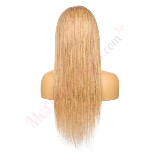 22" #1bt/27 Ombre Strawberry Blonde Remy Human Hair Long Wig 22inch