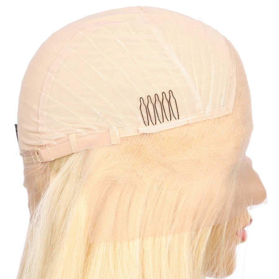 22" #613 Golden Blonde Remy Human Hair Long Wig 22inch