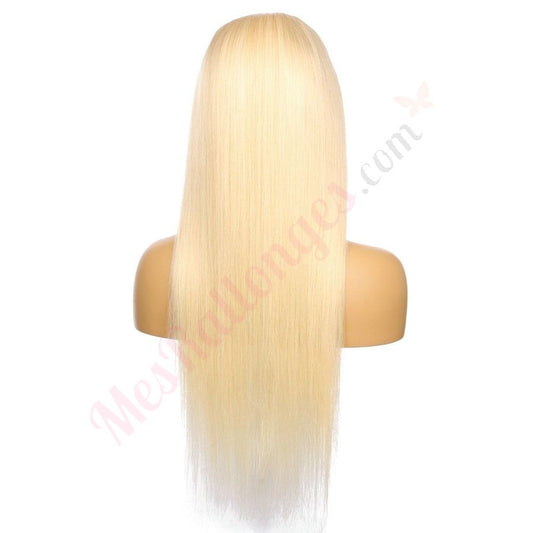 22" #613 Golden Blonde Remy Human Hair Long Wig 22inch