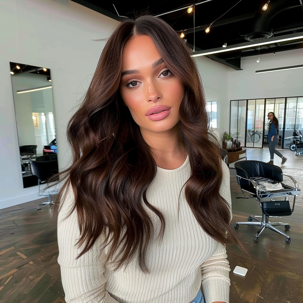 Extension de cheveux tissés à coudre marron chocolat n°4, 100 % vrais cheveux humains Remy