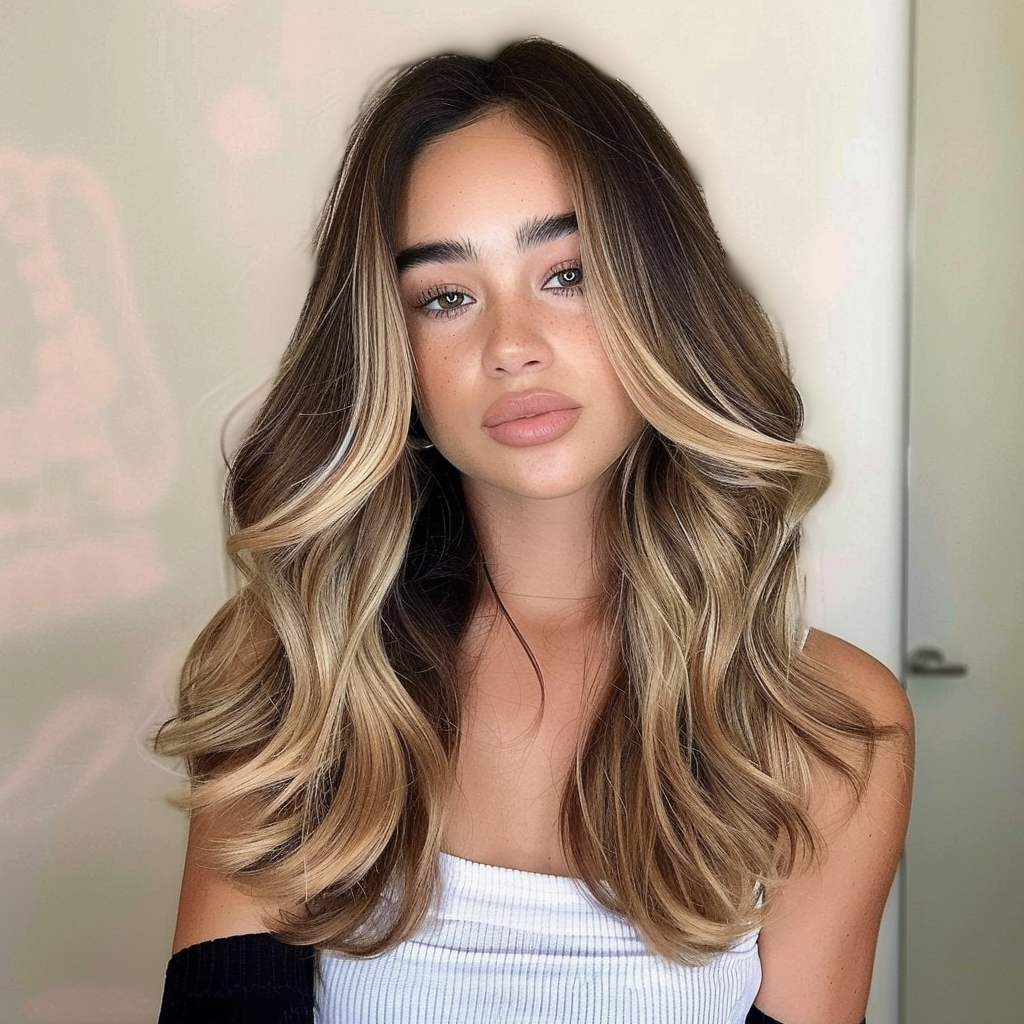 Extensions de cheveux queue de cheval balayage châtain brun #6t6/18 - 100 % vrais cheveux humains Remy