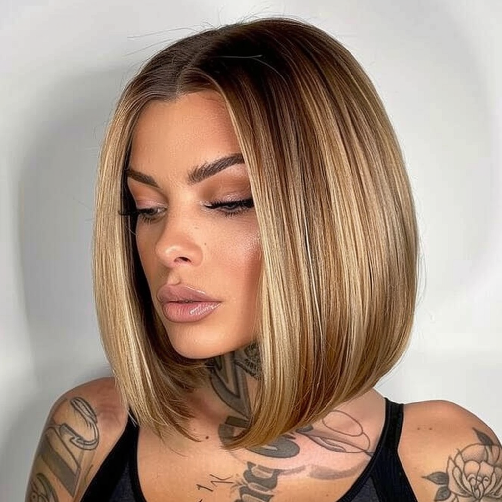 Zoey - Short Ombre Blonde Remy Human Hair Wig 14 Inches Bob Wig