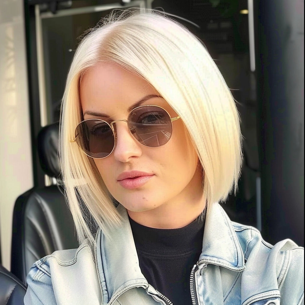 Perruque courte de cheveux humains Remy blond doré #613, 10 pouces, 10 pouces