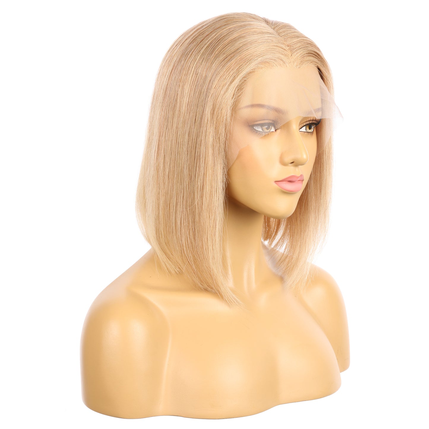 10" #27 - Perruque de cheveux humains Remy couleur courte #27 10 pouces blond fraise