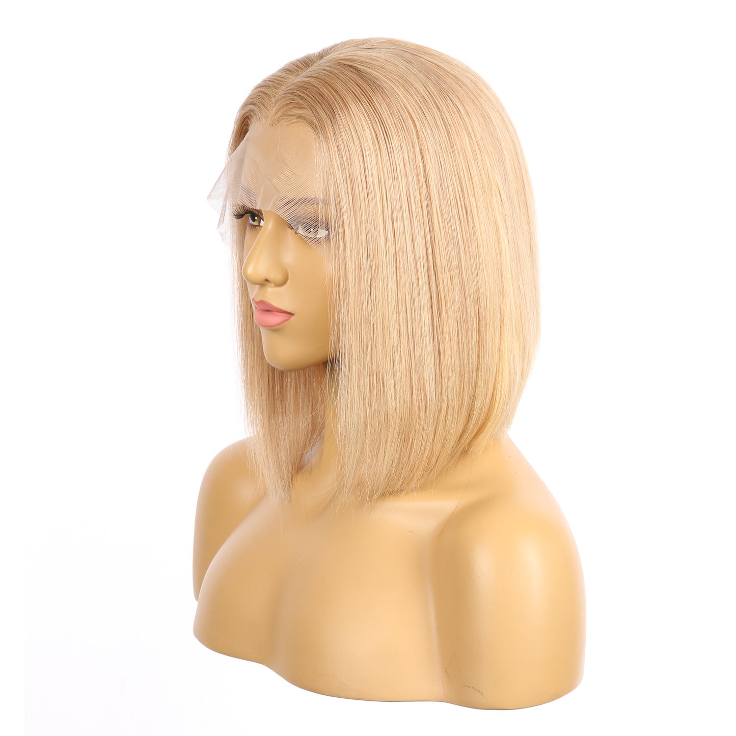 10" #27 - Perruque de cheveux humains Remy couleur courte #27 10 pouces blond fraise