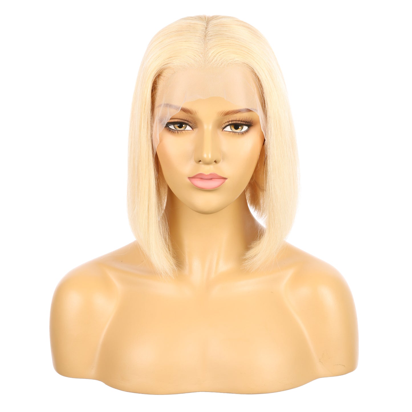Perruque courte de cheveux humains Remy blond doré #613, 10 pouces, 10 pouces