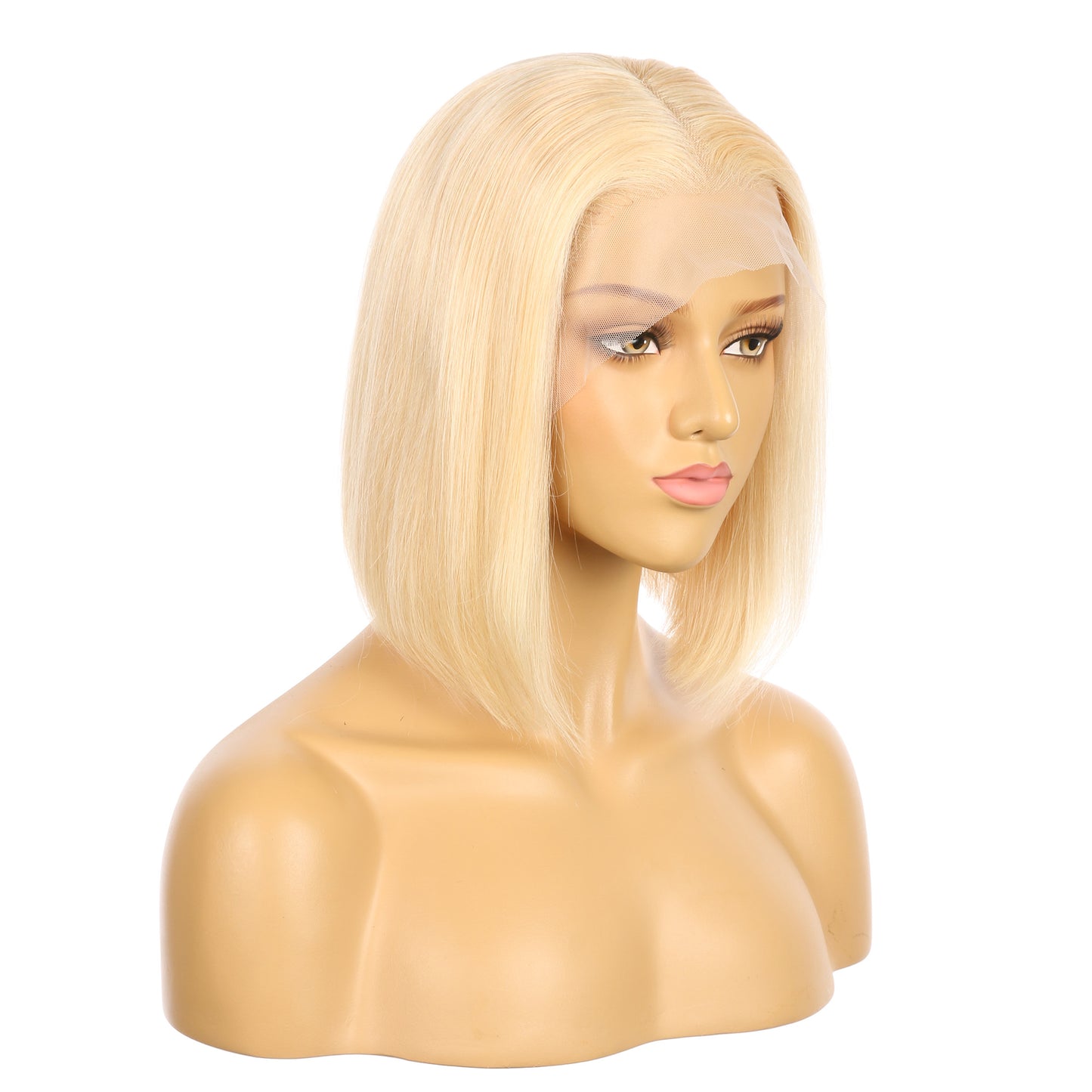Perruque courte de cheveux humains Remy blond doré #613, 10 pouces, 10 pouces