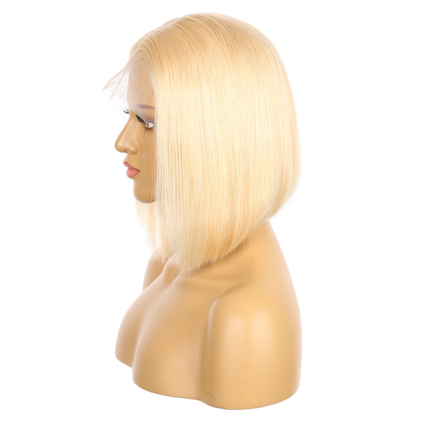 Perruque courte de cheveux humains Remy blond doré #613, 10 pouces, 10 pouces