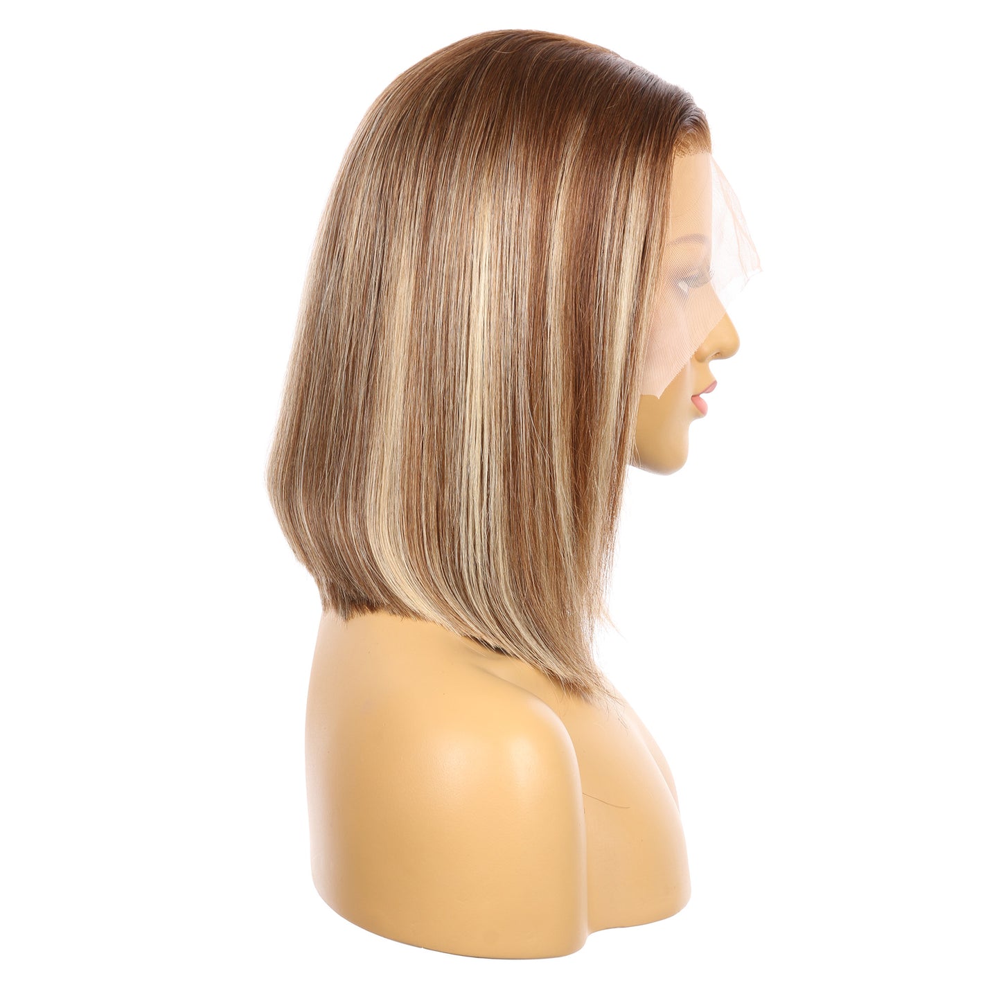 10" 4T 4/24 - Couleur courte #4T 4/24 Perruque de cheveux humains Remy 10 pouces Brun / Blond cendré