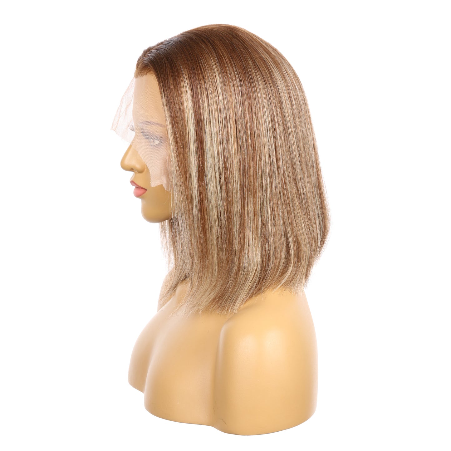 10" 4T 4/24 - Couleur courte #4T 4/24 Perruque de cheveux humains Remy 10 pouces Brun / Blond cendré