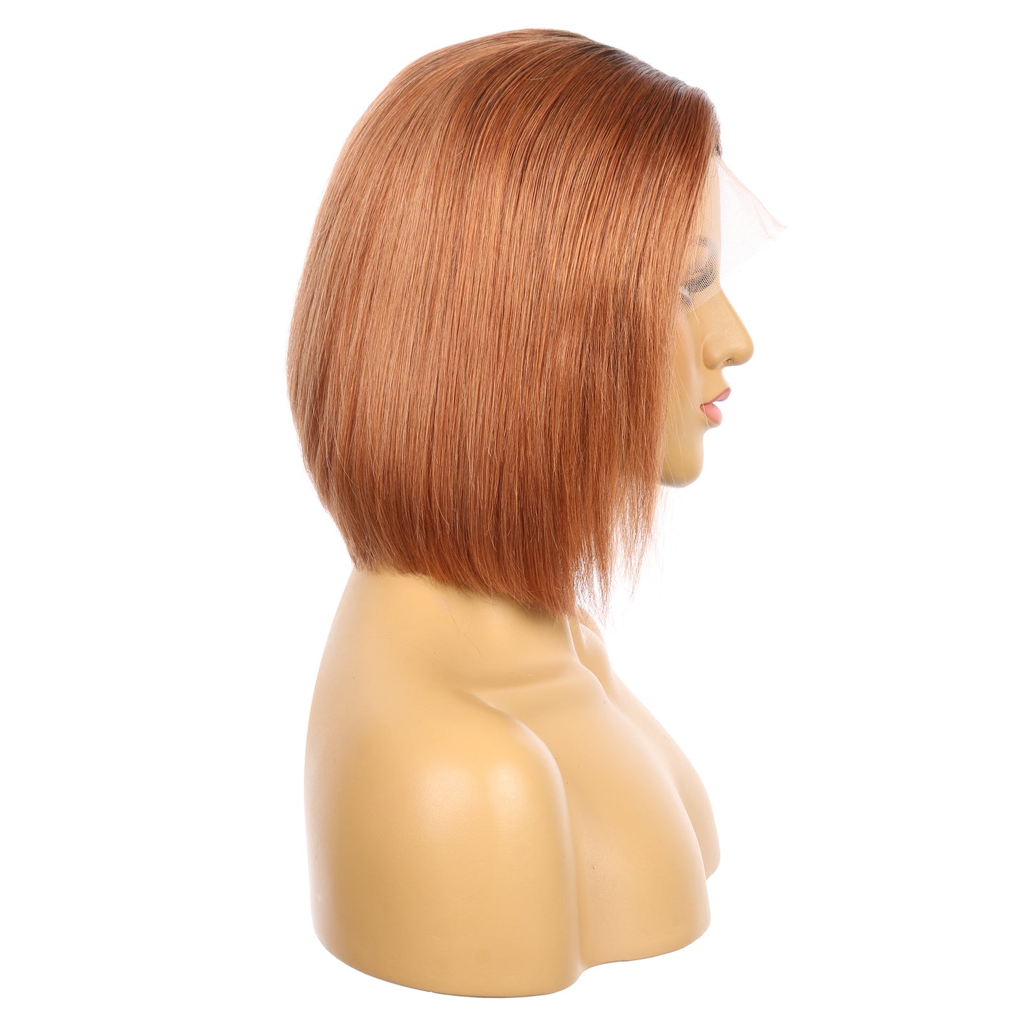10" #1bt/33-bobo - Perruque de cheveux humains Remy couleur courte #1bt/33-bobo 10 pouces Auburn foncé