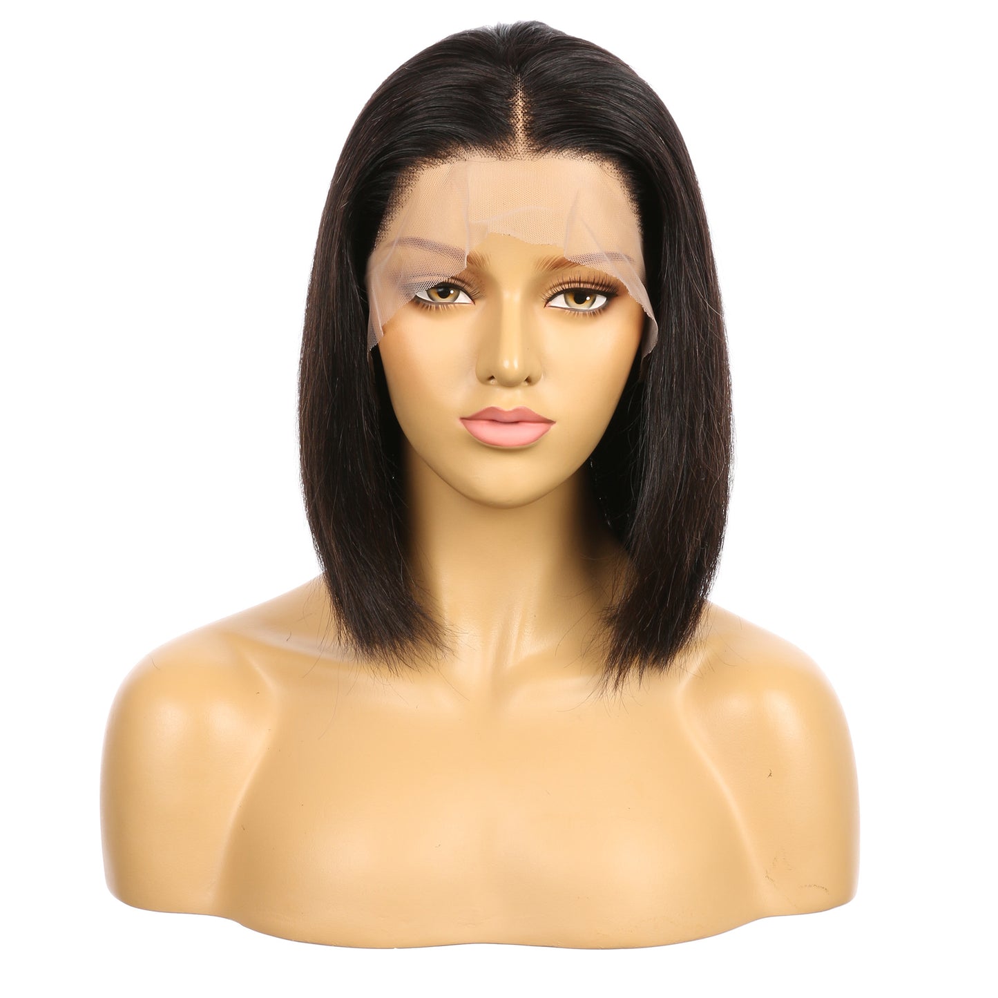10" # 1b/bob Perruque courte de cheveux humains Remy brun le plus foncé 10 pouces, coupe carrée Bob