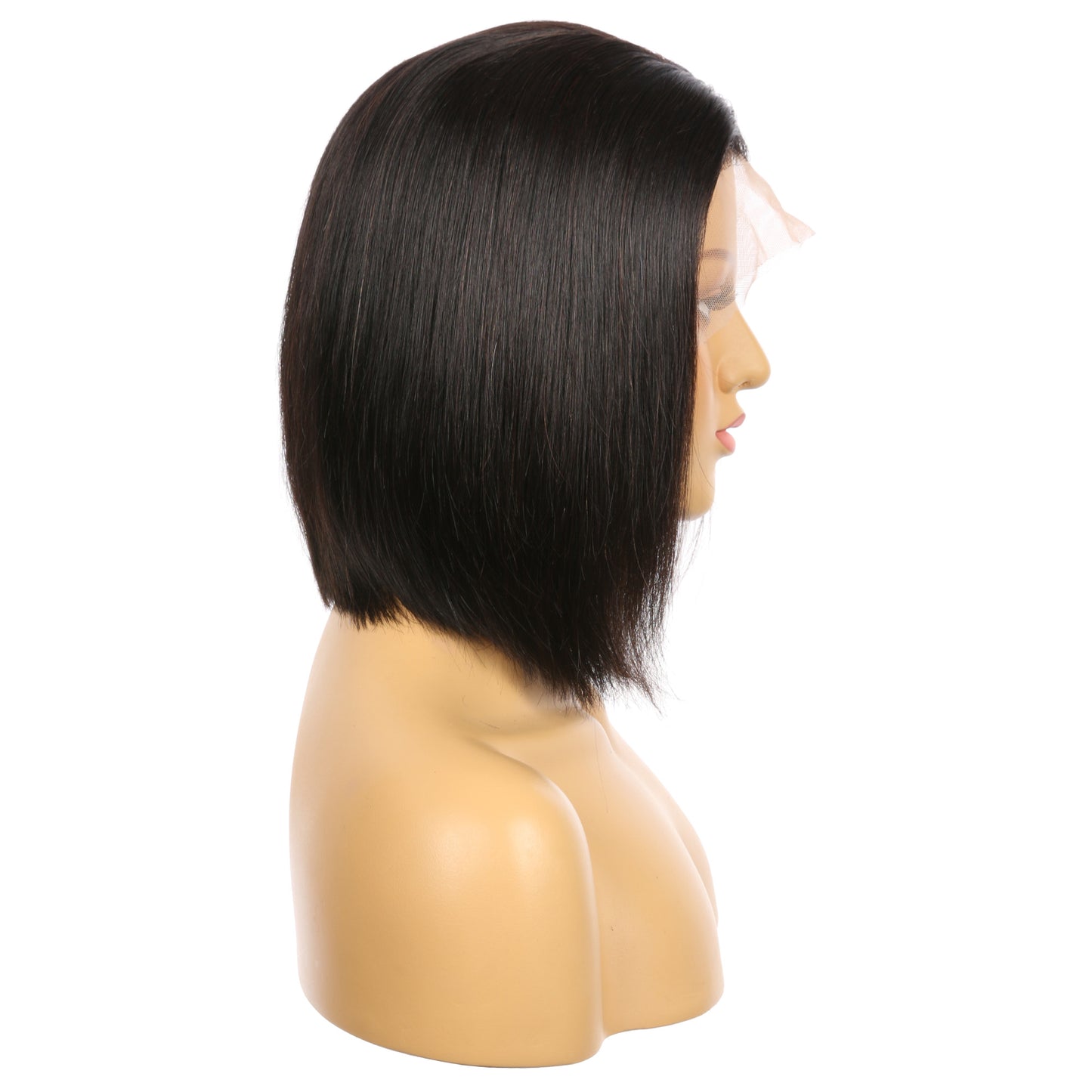10" # 1b/bob Perruque courte de cheveux humains Remy brun le plus foncé 10 pouces, coupe carrée Bob