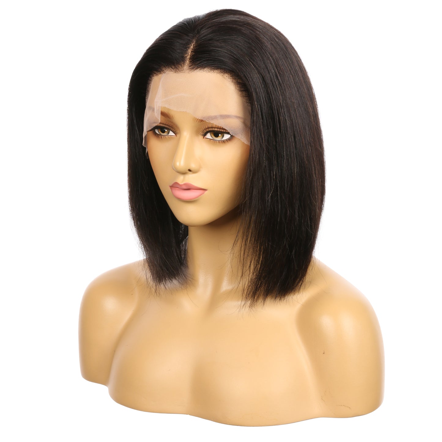 10" # 1b/bob Perruque courte de cheveux humains Remy brun le plus foncé 10 pouces, coupe carrée Bob