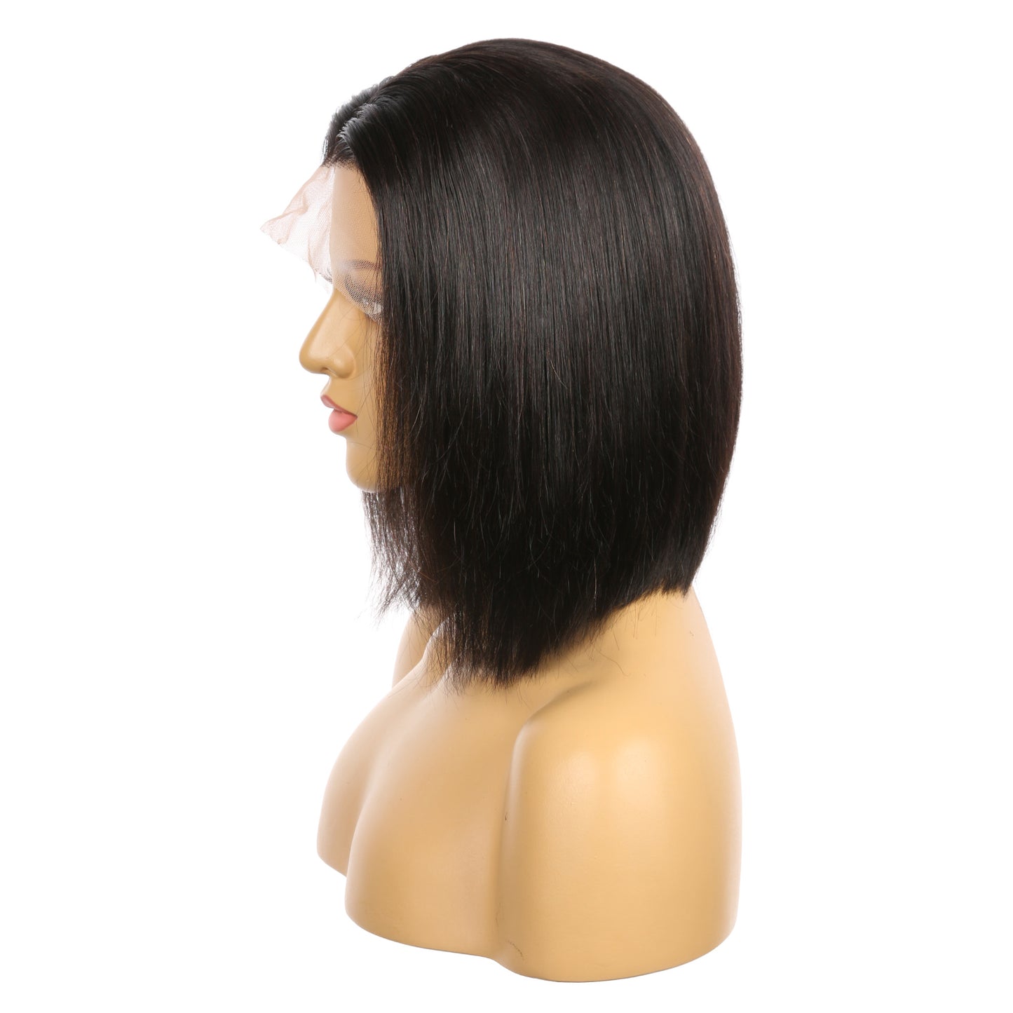 10" # 1b/bob Perruque courte de cheveux humains Remy brun le plus foncé 10 pouces, coupe carrée Bob