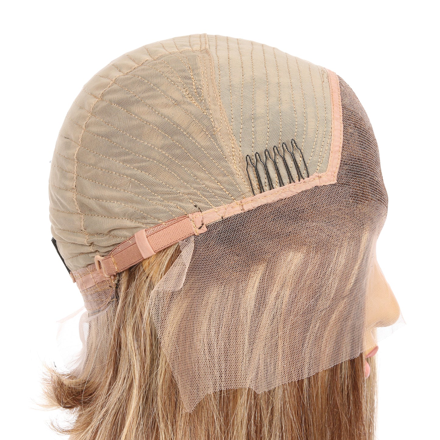 10" #4t/4/27-bobo - Perruque de cheveux humains Remy couleur courte #4t/4/27 10 pouces marron/blond fraise mis en évidence