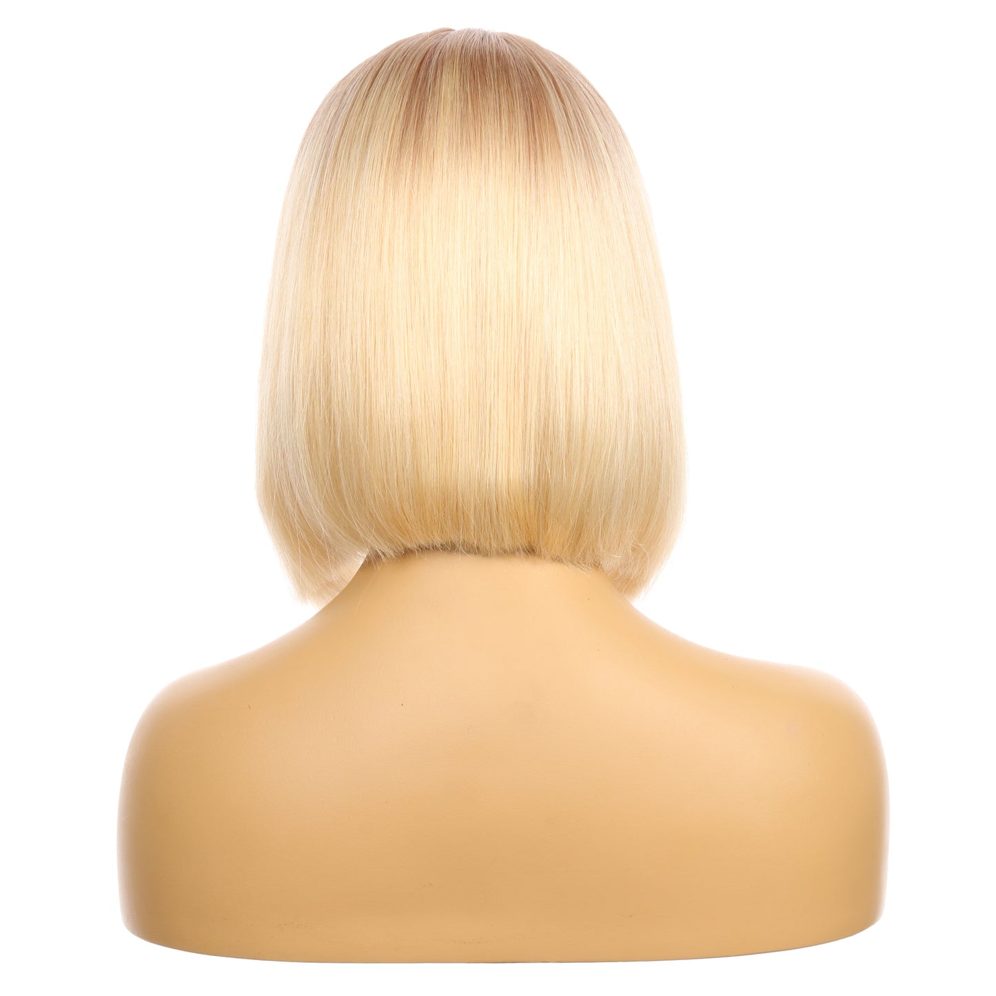 10" 12T613 - Couleur courte #12T613 Perruque de cheveux humains Remy 10 pouces Brun miel / Blond décoloré