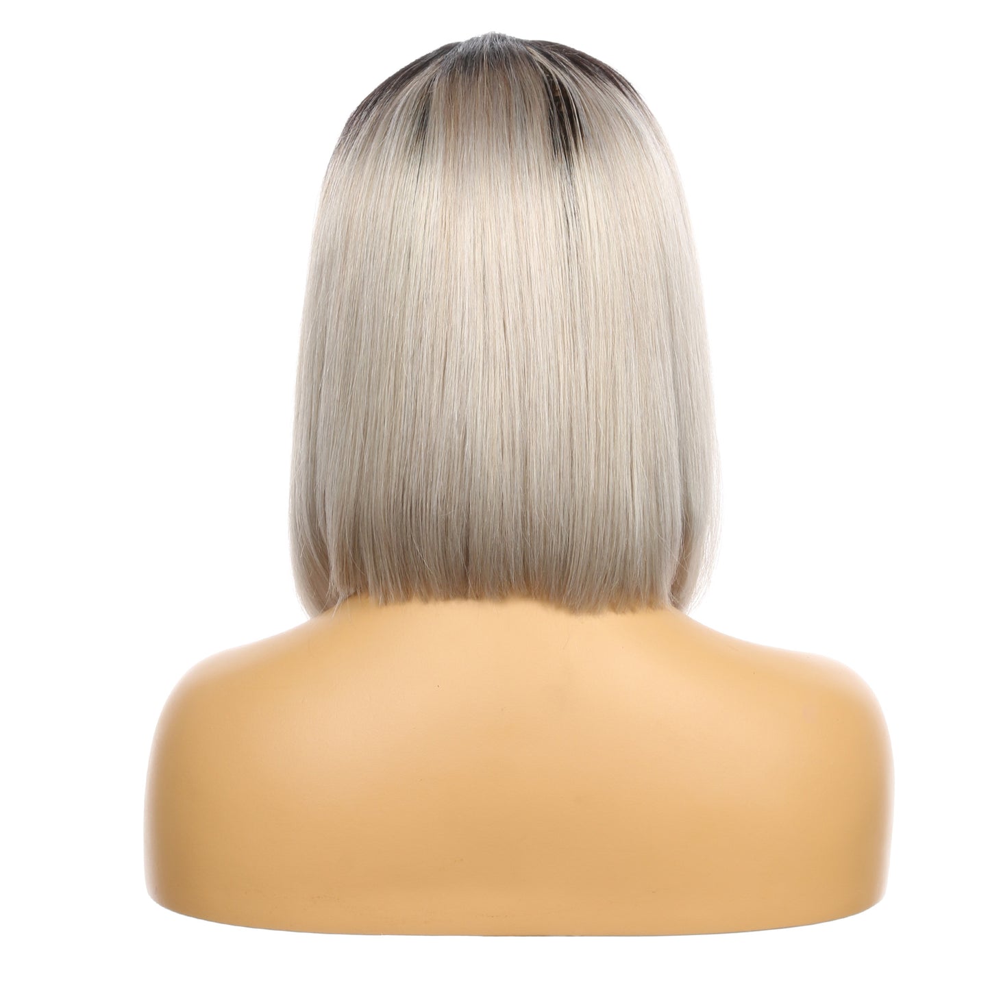 10" #1b/Gris - Perruque de cheveux humains Remy courte couleur noir/gris 10 pouces #1b/Gris