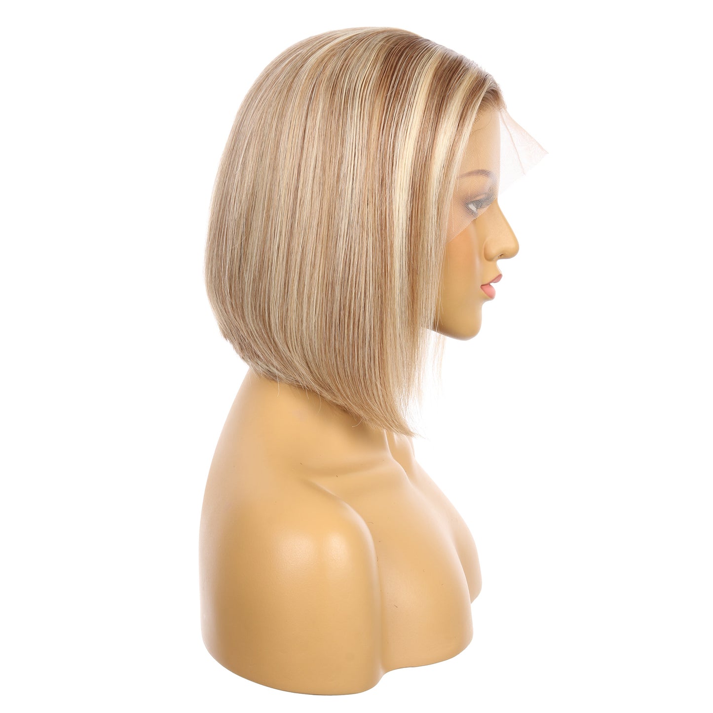10"#8t/8/60 Perruque courte de cheveux humains Remy blonds mélangés enracinés 10 pouces