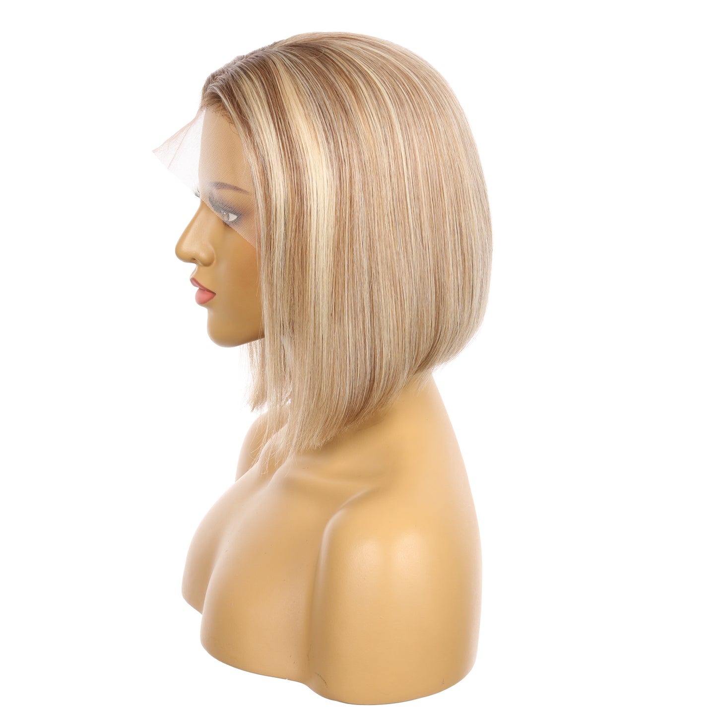 10"#8t/8/60 Perruque courte de cheveux humains Remy blonds mélangés enracinés 10 pouces