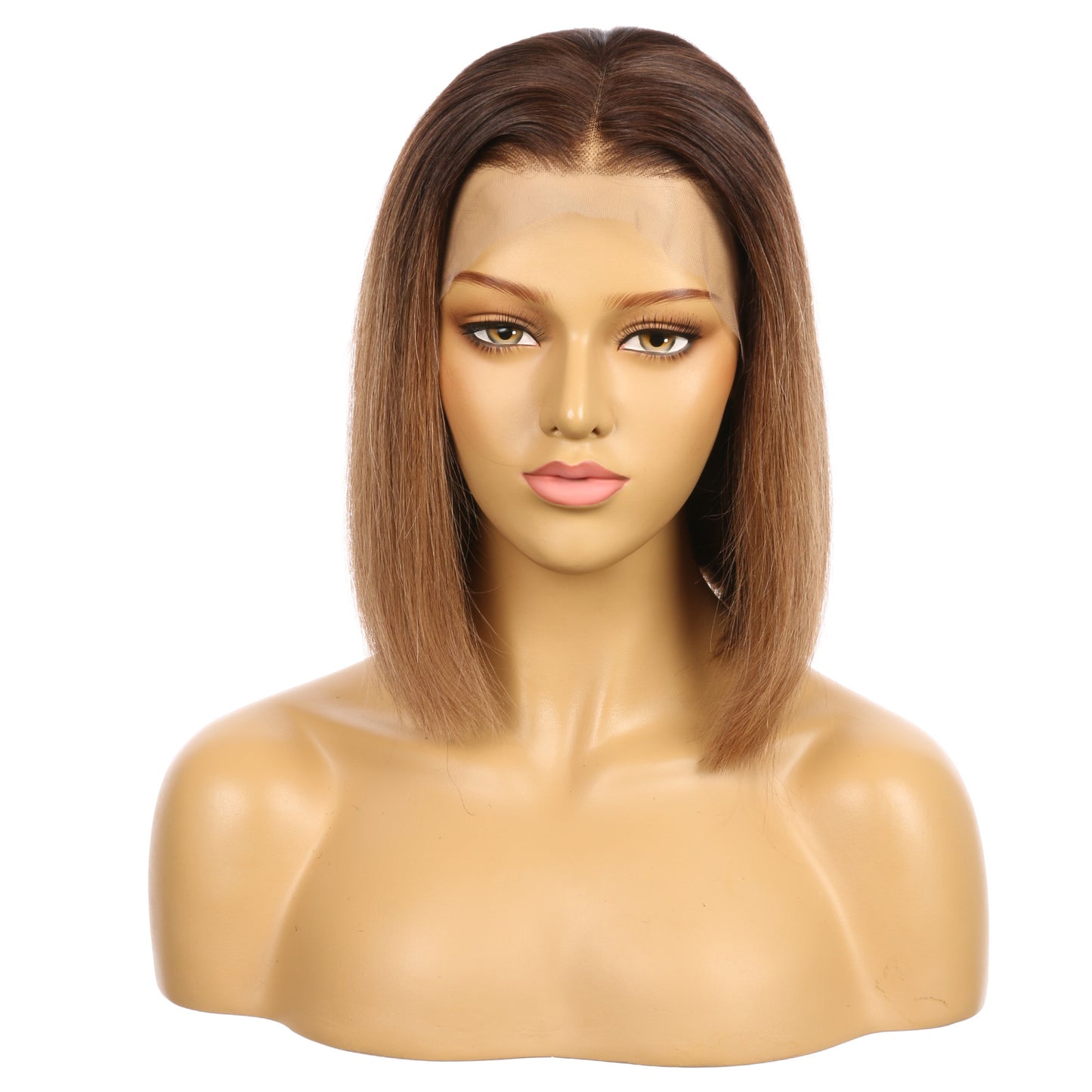 10" 1B / 4A - Perruque de cheveux humains Remy couleur courte # 1B / 4A 10 pouces brun ombré