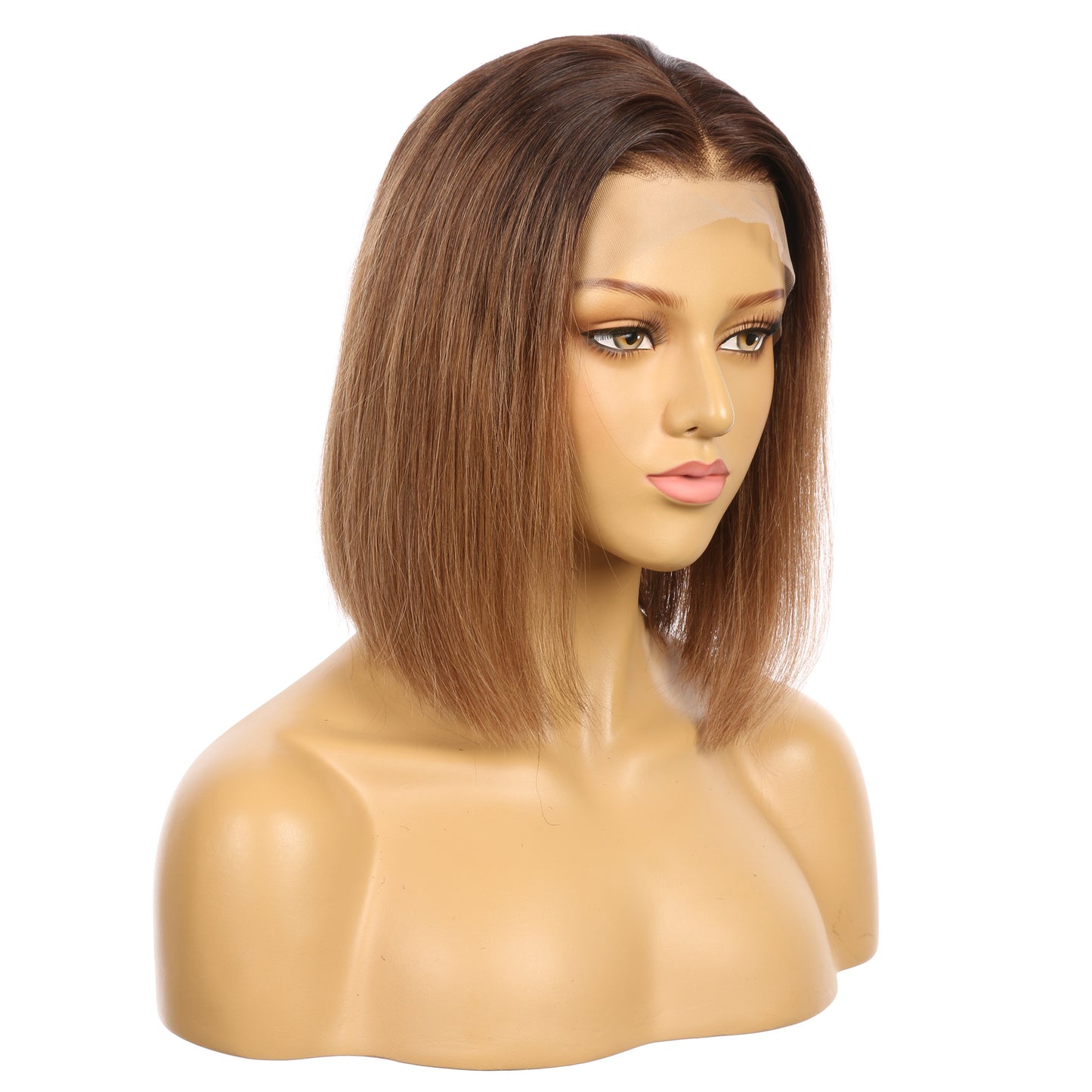 10" 1B / 4A - Perruque de cheveux humains Remy couleur courte # 1B / 4A 10 pouces brun ombré
