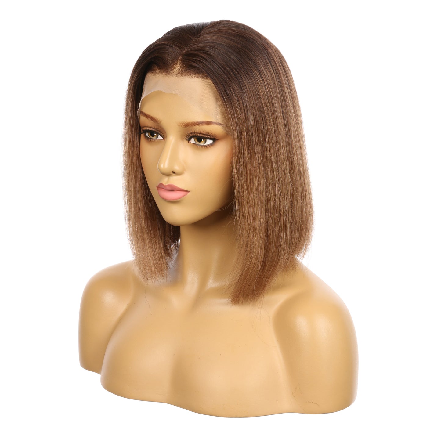 10" 1B / 4A - Perruque de cheveux humains Remy couleur courte # 1B / 4A 10 pouces brun ombré