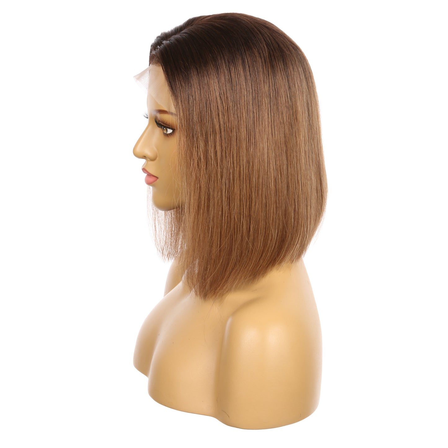 10" 1B / 4A - Perruque de cheveux humains Remy couleur courte # 1B / 4A 10 pouces brun ombré