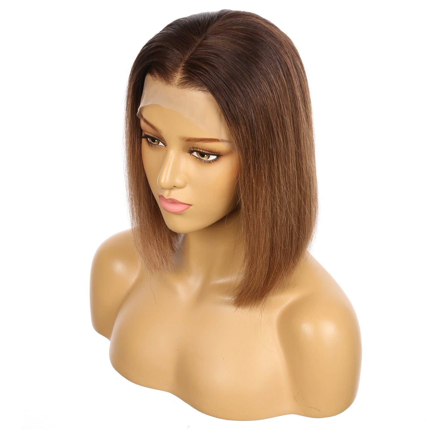 10" 1B / 4A - Perruque de cheveux humains Remy couleur courte # 1B / 4A 10 pouces brun ombré