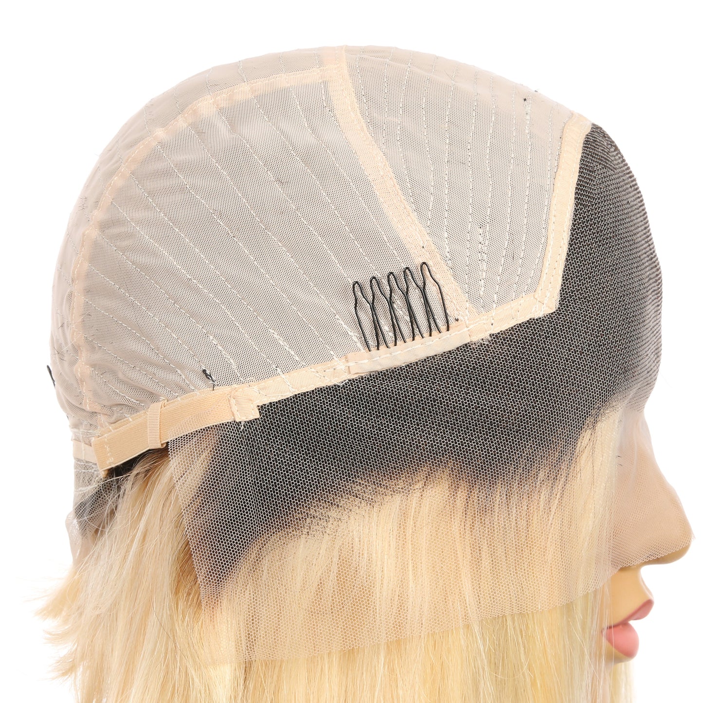 Perruque courte de cheveux humains Remy blond ombré #1BT/613/bob 10 pouces, coupe carrée Bob
