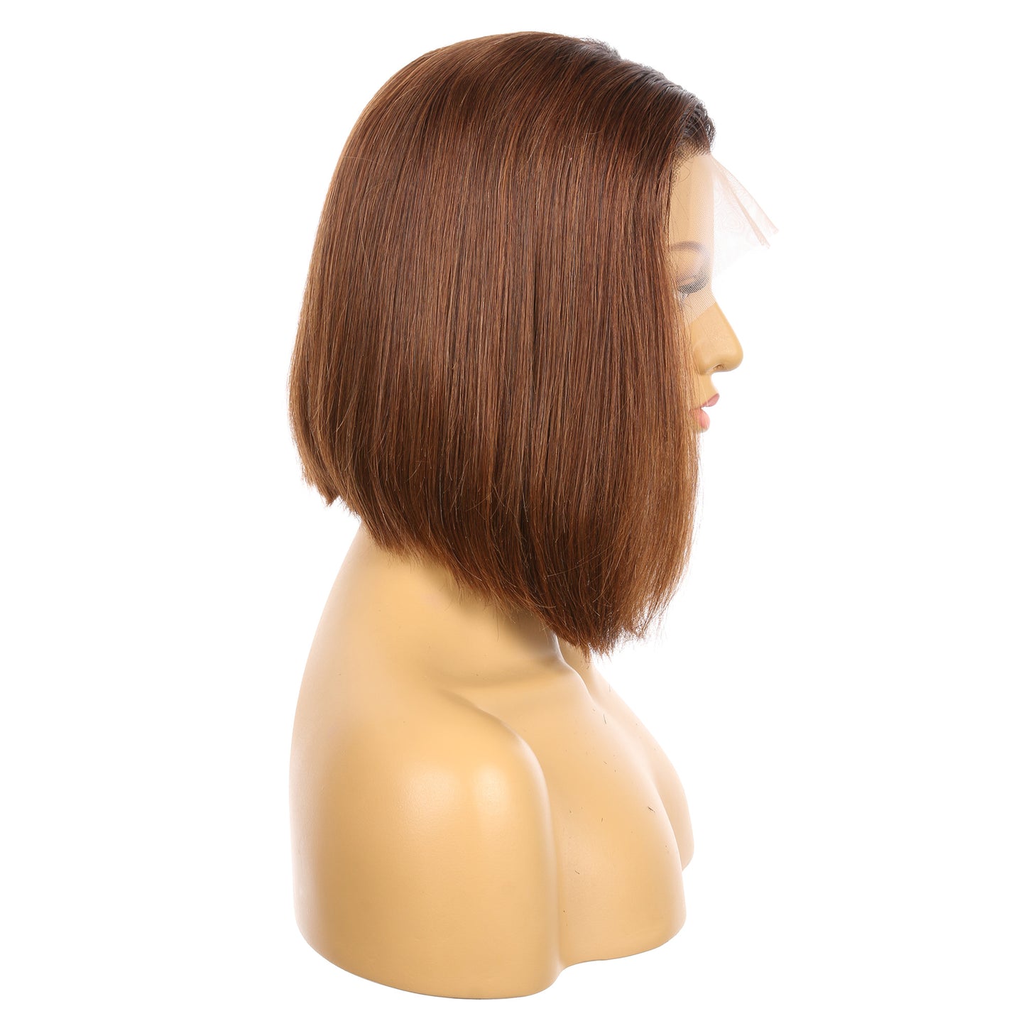 10" # 1bt/30 bob Ombre rougeâtre brun Remy cheveux humains perruque courte 10 pouces, coupe carrée Bob