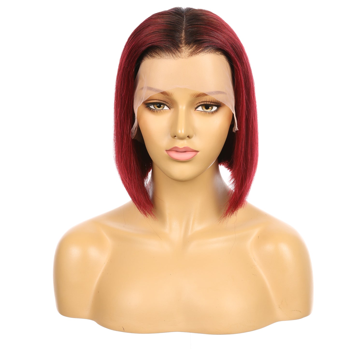 10" #1bt/99j-bobo - Perruque de cheveux humains Remy couleur courte #1bt/99j 10 pouces bordeaux