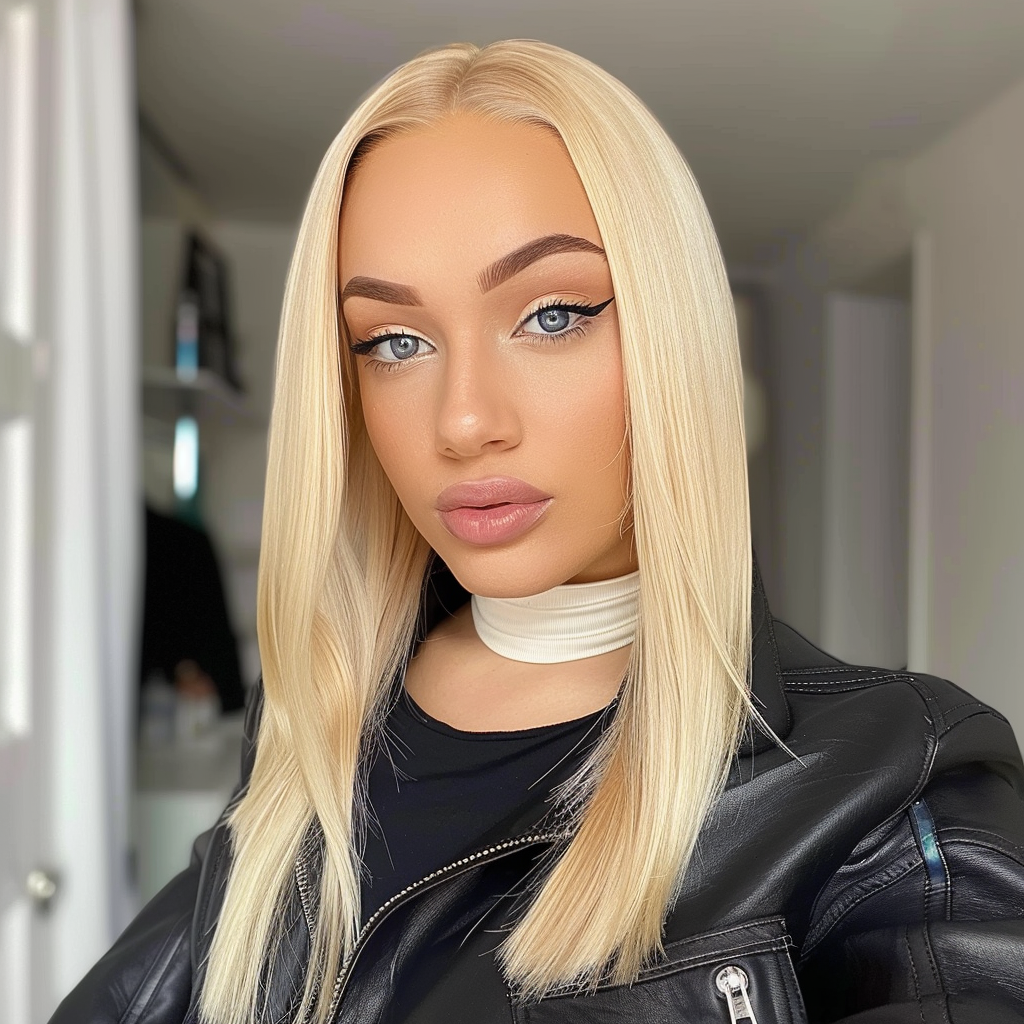 16" #613 Golden Blonde Remy Human Hair Short Wig 16inch