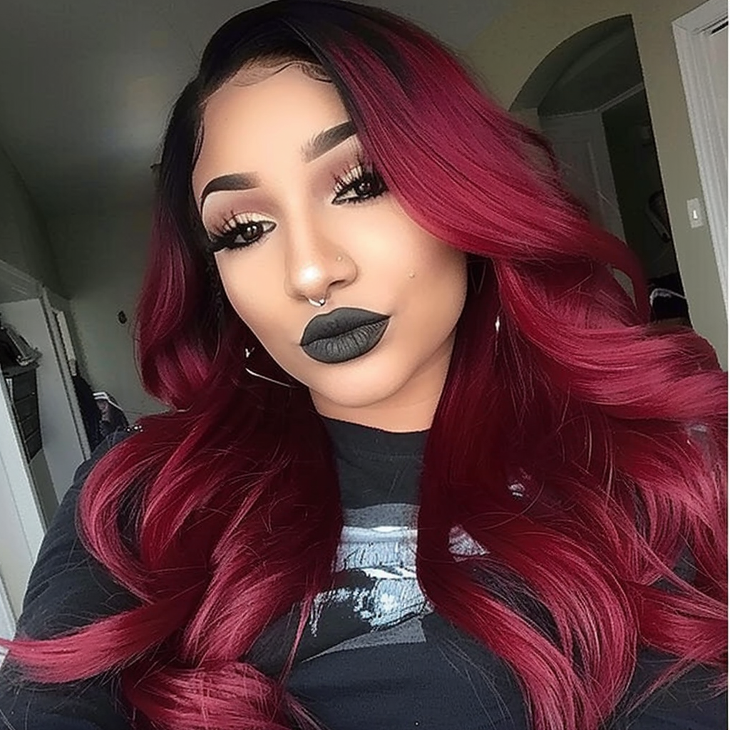 Burgundy Seamless Clip-in Extensions - 100% Real Remy Human Hair