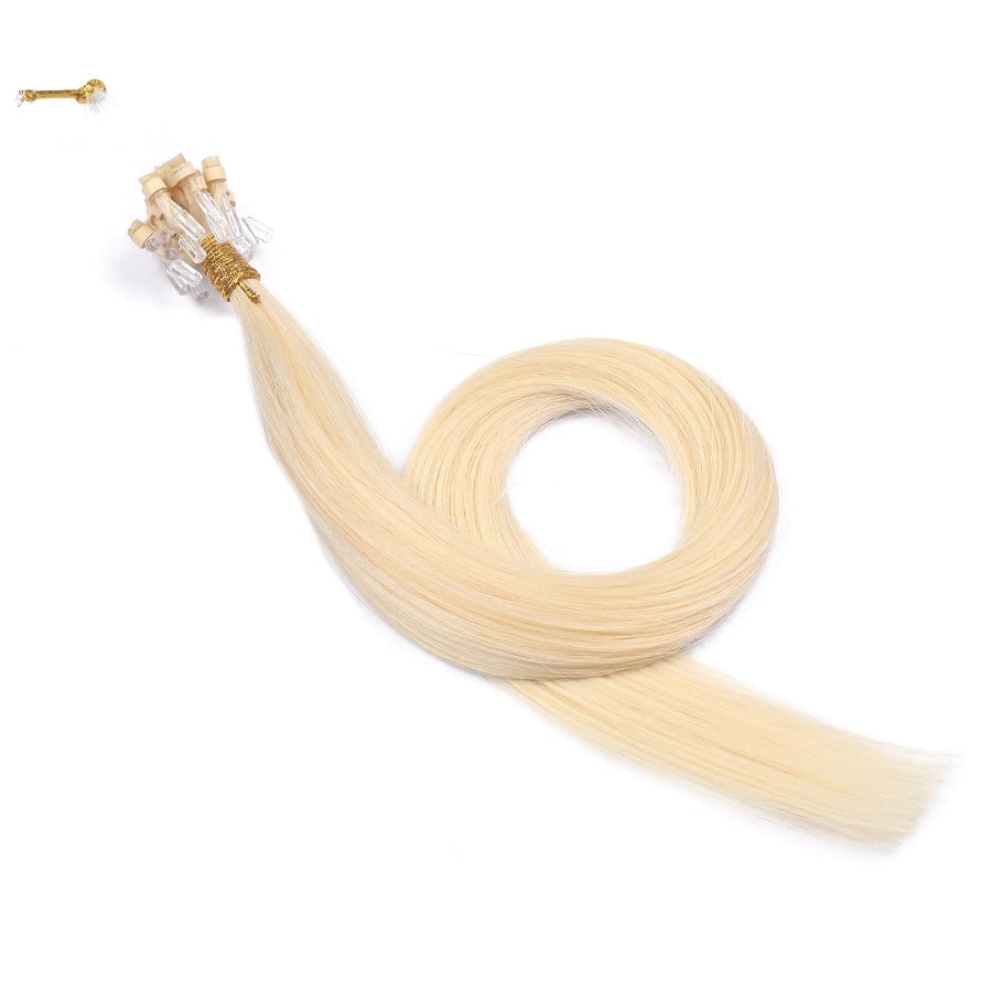 Bleach Blonde #613 Micro Loop Beads Hair Extensions, 20 grams, 100% Real Remy Human Hair