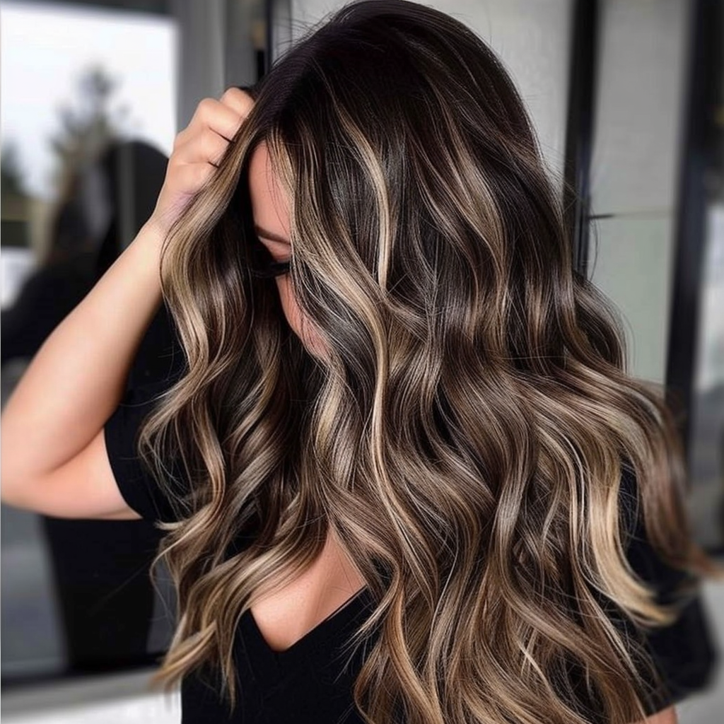 Extensions de cheveux queue de cheval Balayage marron foncé et blond – 100 % vrais cheveux humains Remy