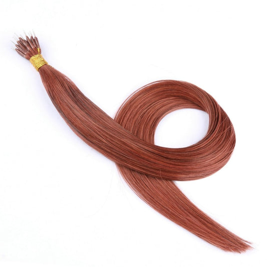 Extensiones de cabello con nanoanillos, color castaño oscuro n.° 33, 20 gramos, 100 % cabello humano Remy real