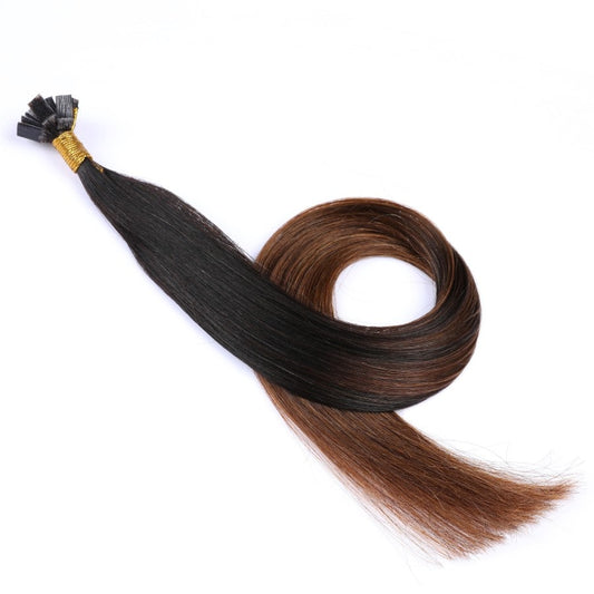 Ombre Chestnut Brown Fusion Prebonded Keratin Tip Extensions, 20 grams, 100% Real Remy Human Hair
