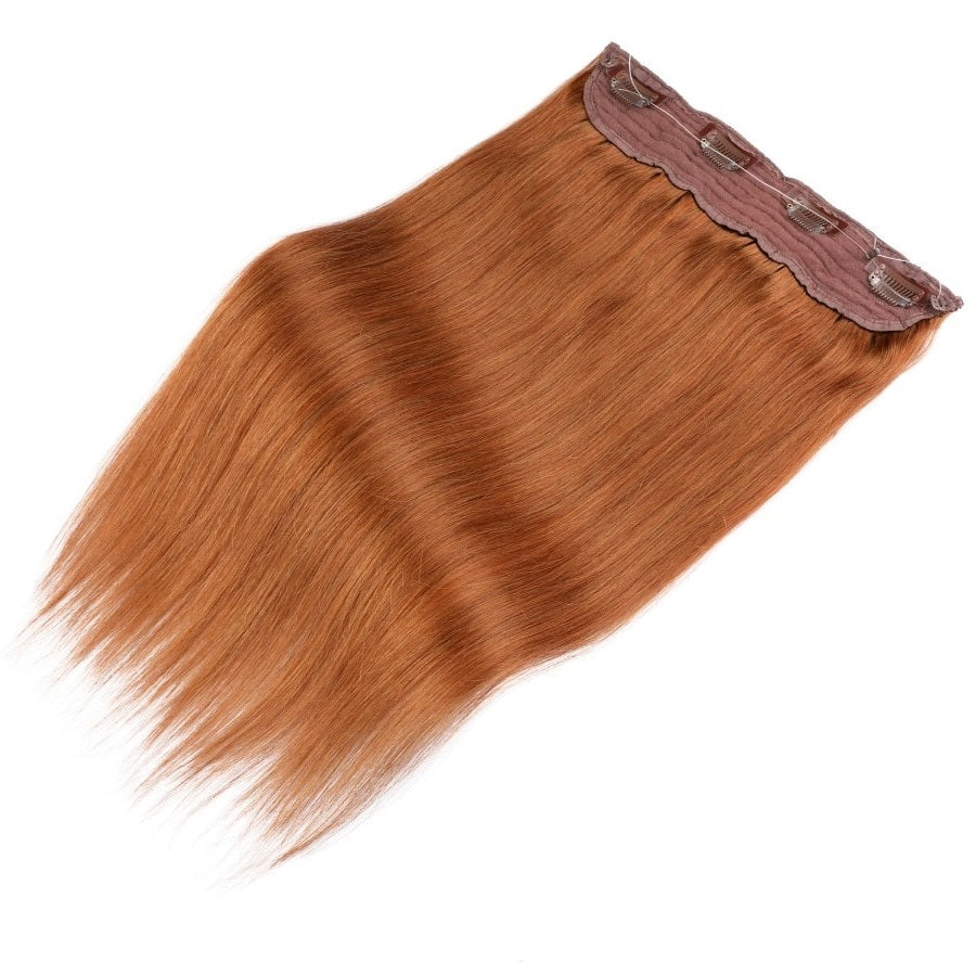 Extensiones de cabello con alambre invisible Ginger #30: cabello humano Remy 100 % real