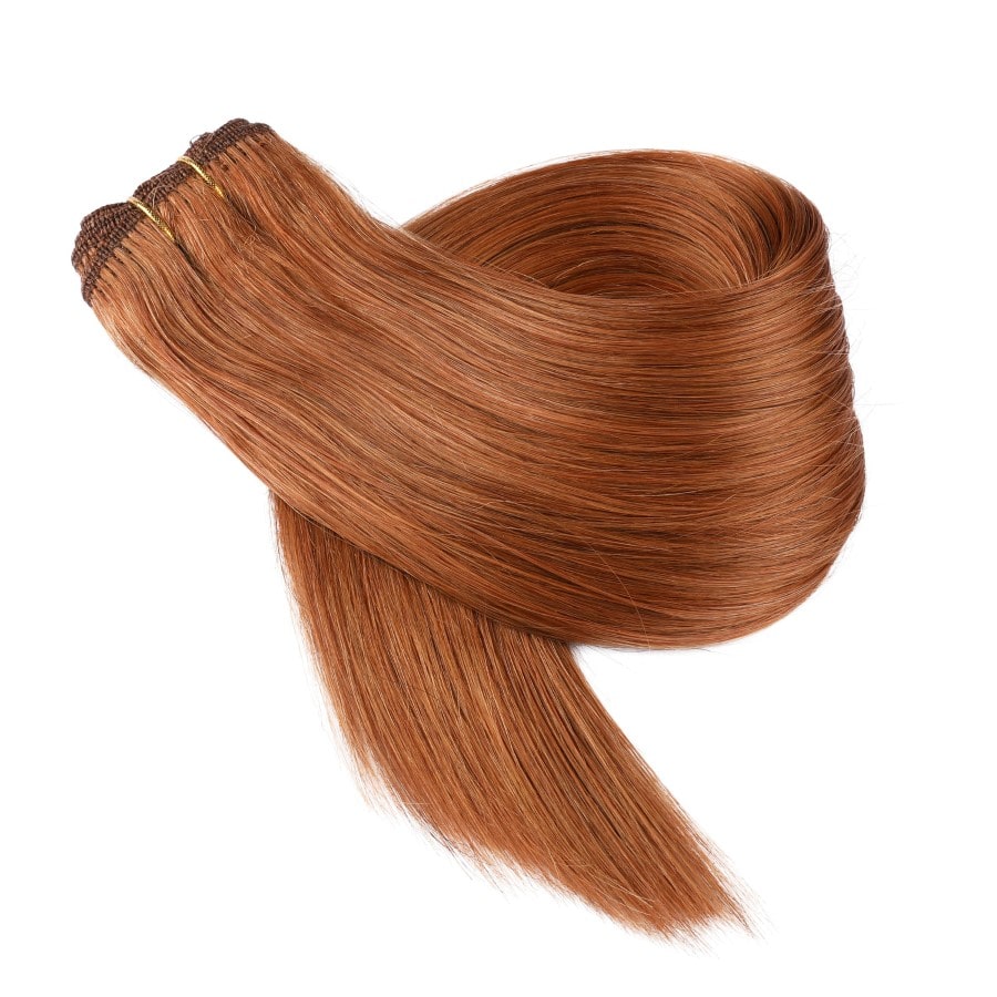 Extension de cheveux tissés à coudre Ginger #30, 100 % vrais cheveux humains Remy