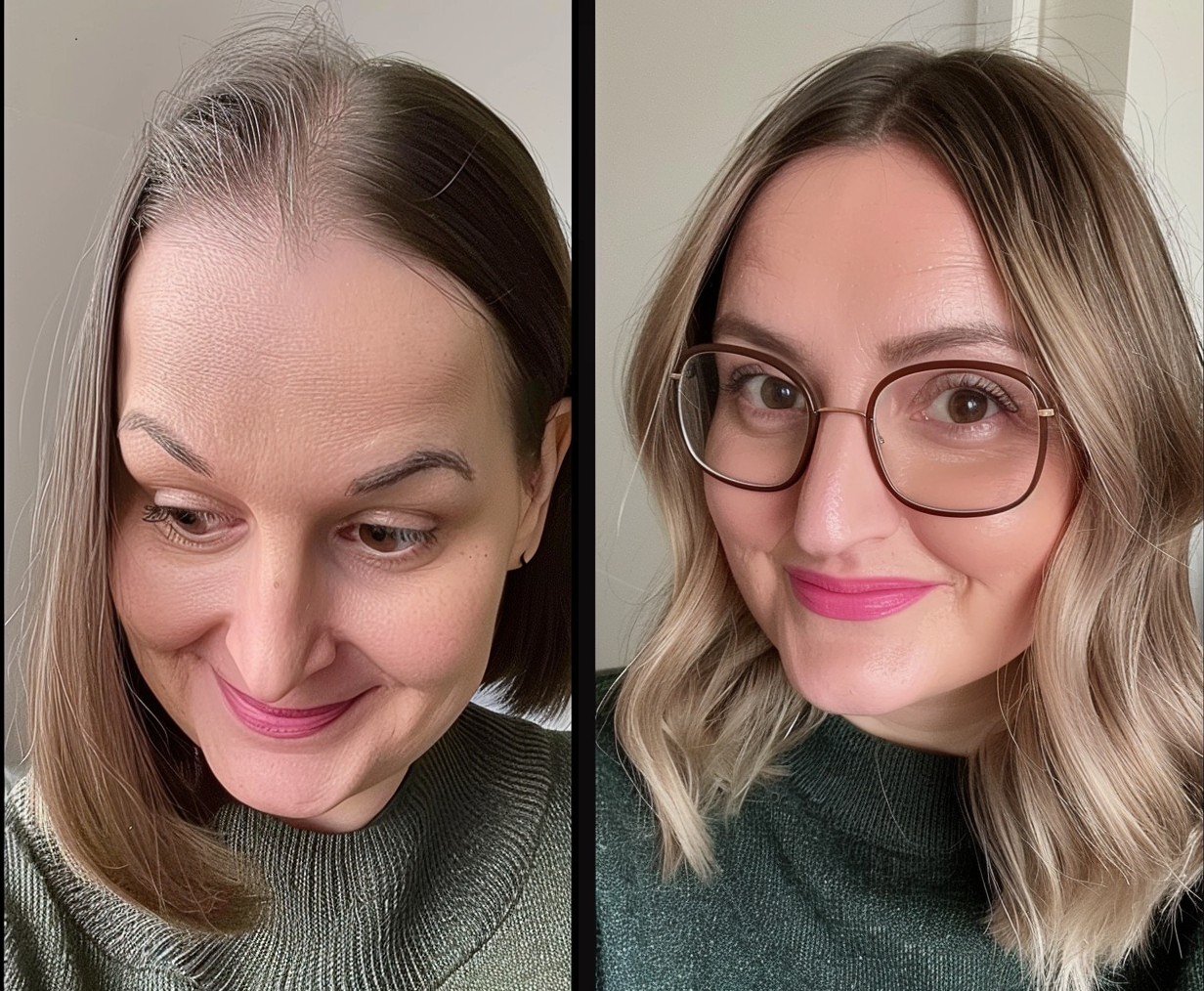 Hair Topper pour la perte de cheveux avancée dans la zone de la couronne complète, 50 grammes, 14 pouces, base monofilament 6,25 pouces x 2,25 pouces