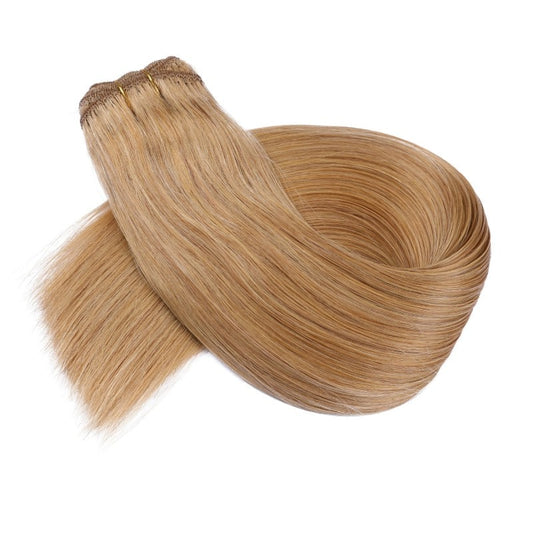 Extension de cheveux tissés à coudre blond fraise #27, 100 % vrais cheveux humains Remy