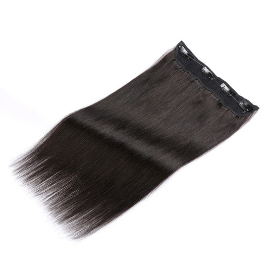 Extensions de cheveux invisibles noires/brunes #1b - 100 % cheveux humains Remy