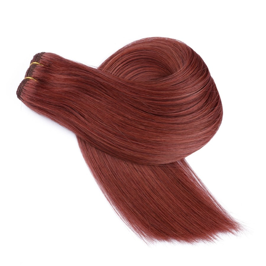 Extension de cheveux tissés à coudre Auburn foncé #33, 100 % vrais cheveux humains Remy