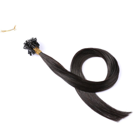Extensions de cheveux en micro-perles noires/brunes #1b, 20 grammes, 100 % cheveux humains Remy